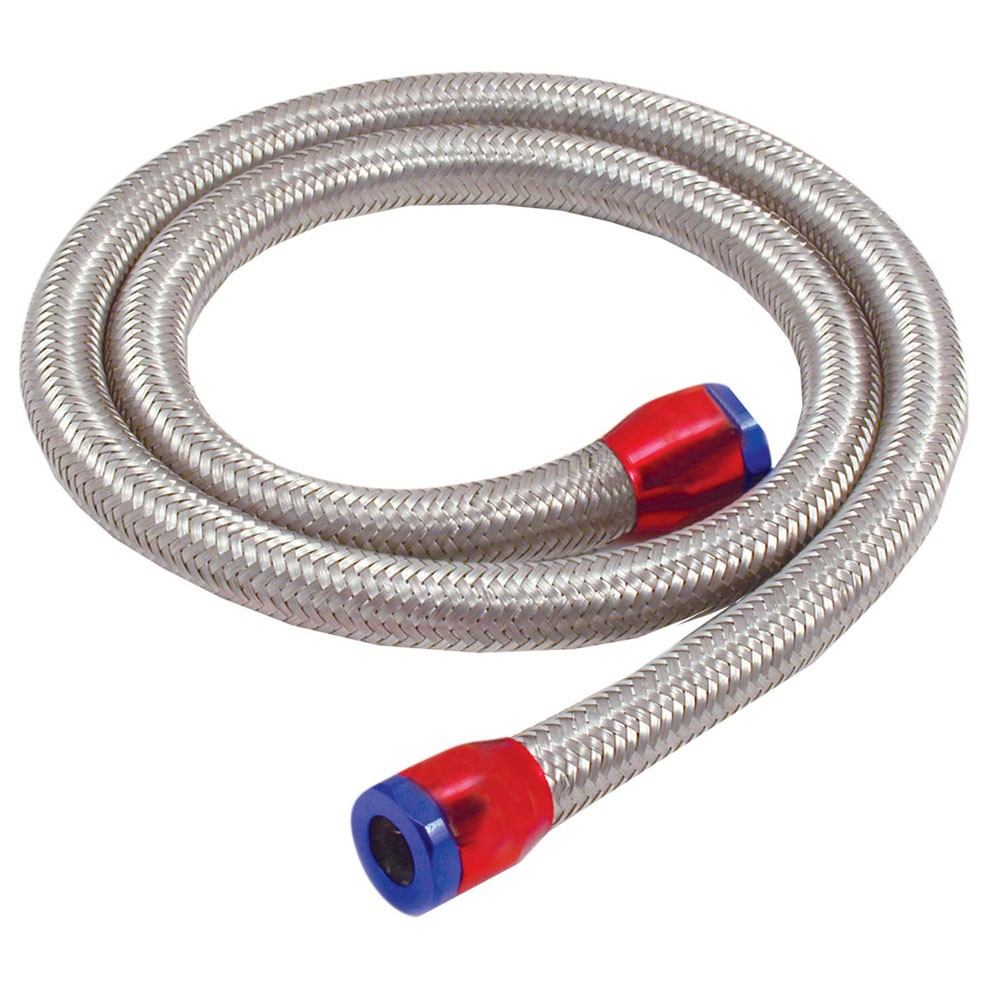 Spectre Stainless Steel Flex Fuel Line 5/16in. ID - 3ft. w/Clamps 29390