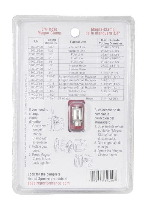 Spectre Magna-Clamp Hose Clamp 5/8in. - Red 3262