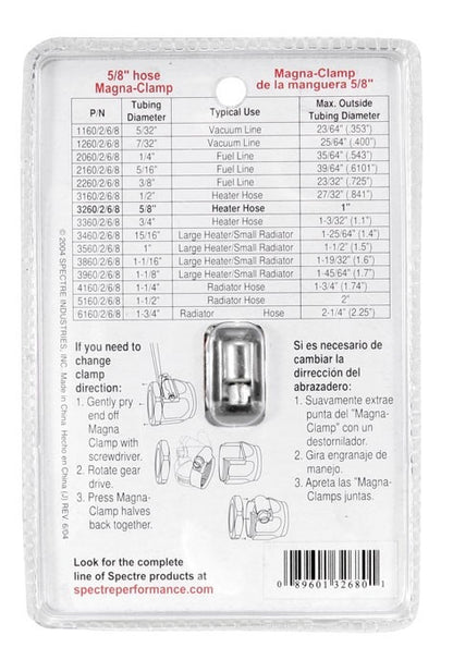 Spectre Magna-Clamp Hose Clamp 5/8in. - Chrome 3268