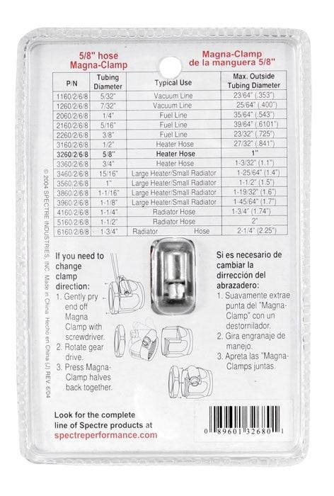 Spectre Magna-Clamp Hose Clamp 5/8in. - Chrome 3268