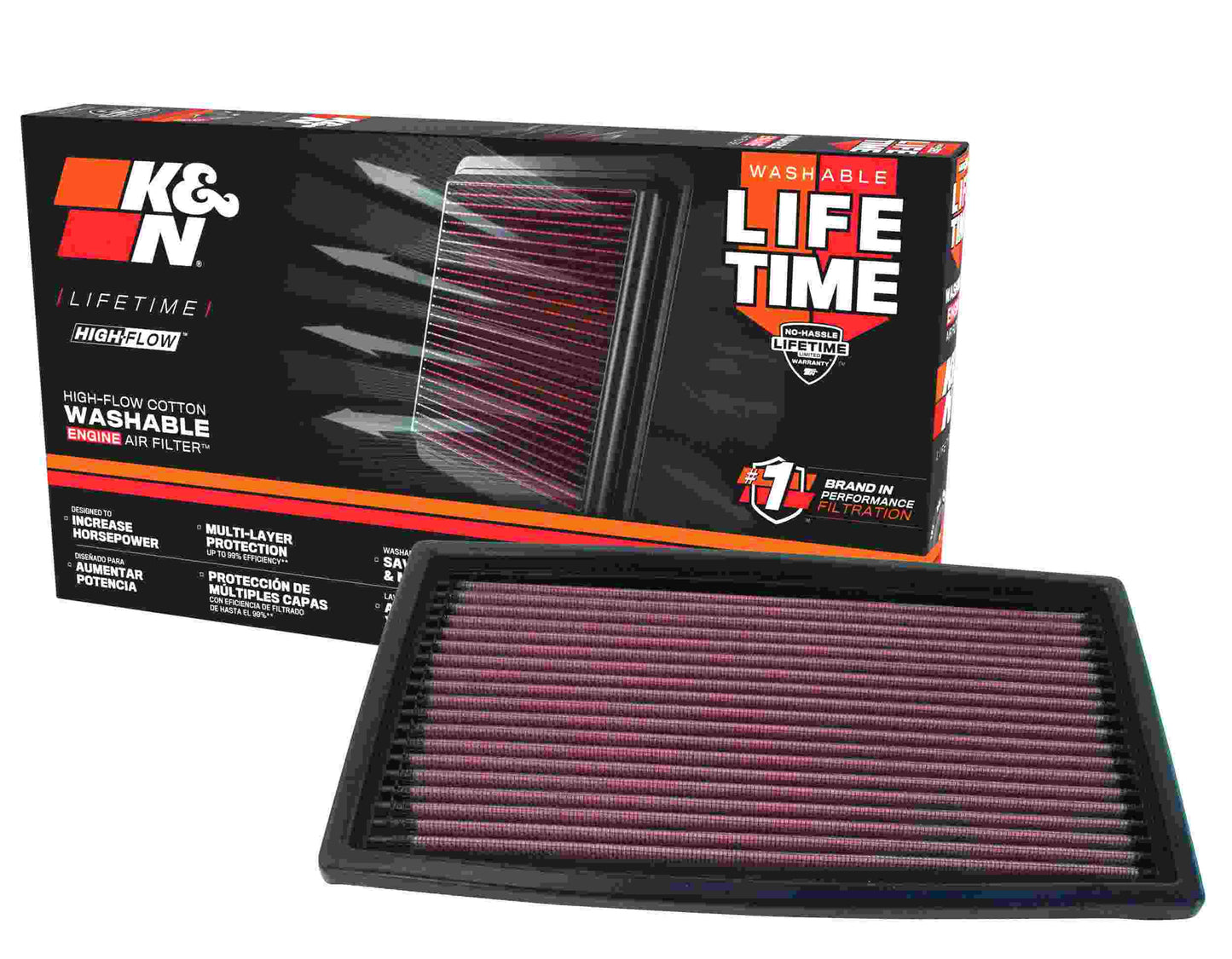 K&N Engineering K&N Replacement Air Filter AIR FILTER, FORD/MERC 2.3/2.9/4.0L 89-94, 3.0L 86-97, 3.8L 88-95 33-2024