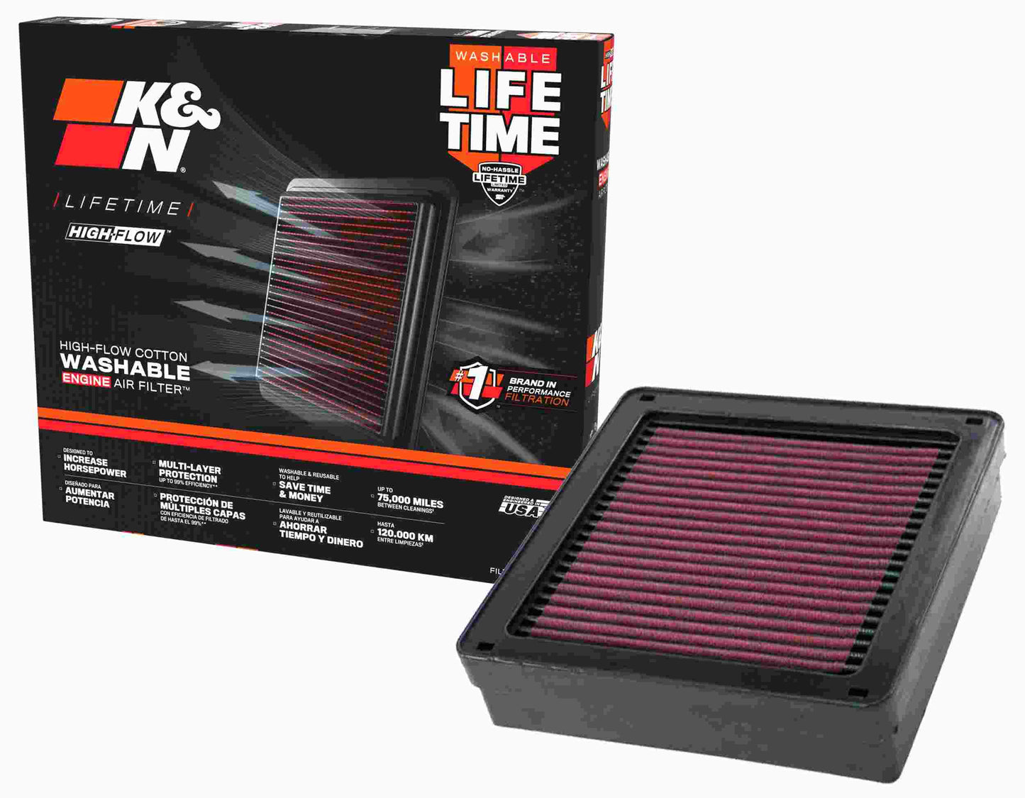 K&N Engineering K&N 03-06 Lancer Evo 8/9 Drop In Air Filter 33-2105