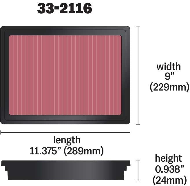 K&N Engineering K&N 97-98 Holden VT Commodore Drop In Air Filter 33-2116