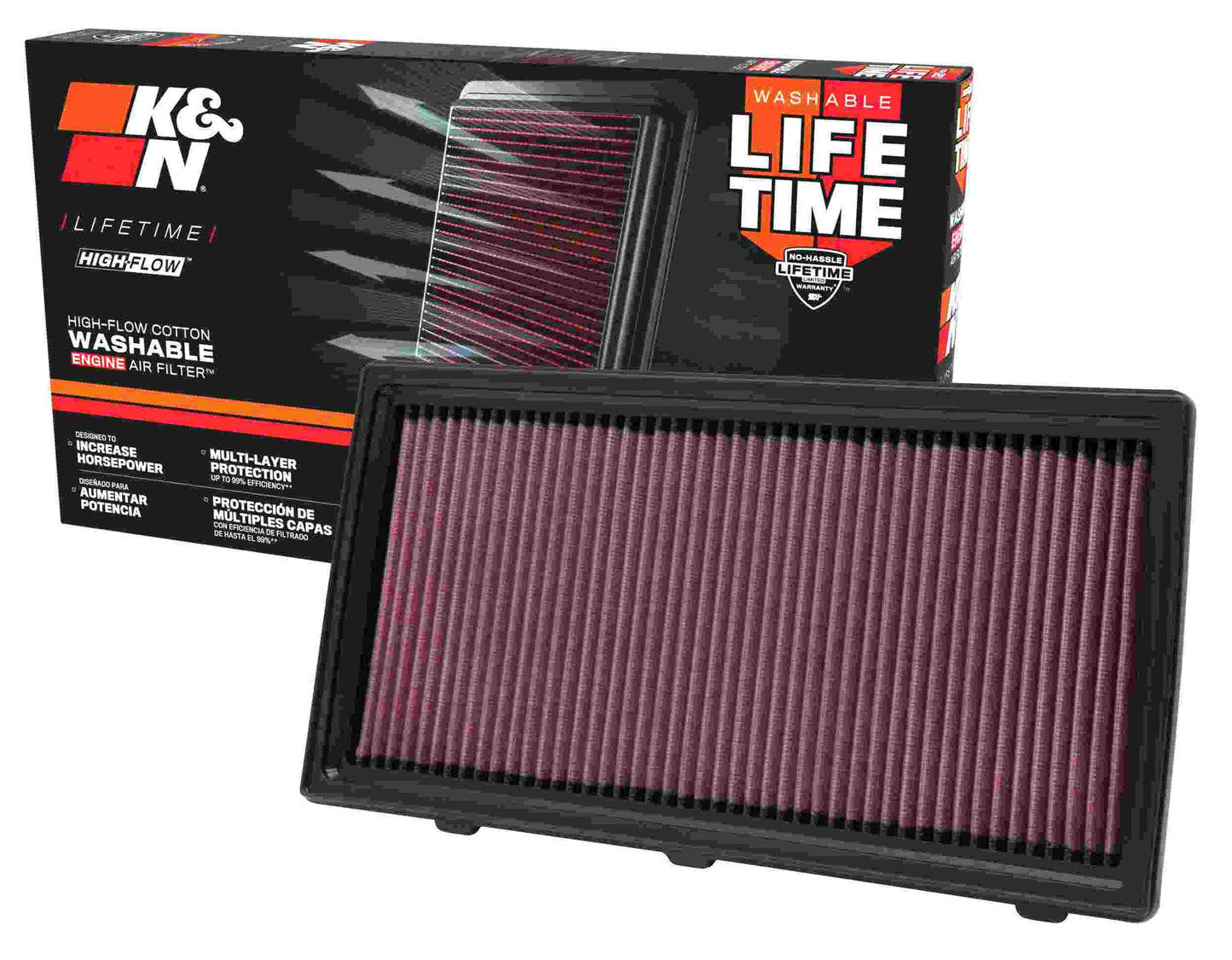 K&N Engineering K&N 97-10 Dodge Dakota / 98-03 Durango / 06-09 Mitsubishi Raider Drop In Air Filter 33-2175