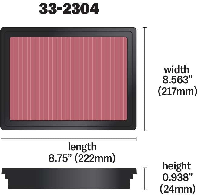 K&N Engineering K&N 05-08 LGT / 08-11 WRX / STi Drop In Air Filter 33-2304