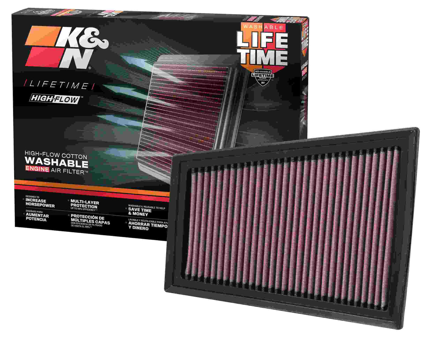 K&N Engineering K&N 07 Nissan Sentra 2.0L-L4 Drop In Air Filter 33-2376