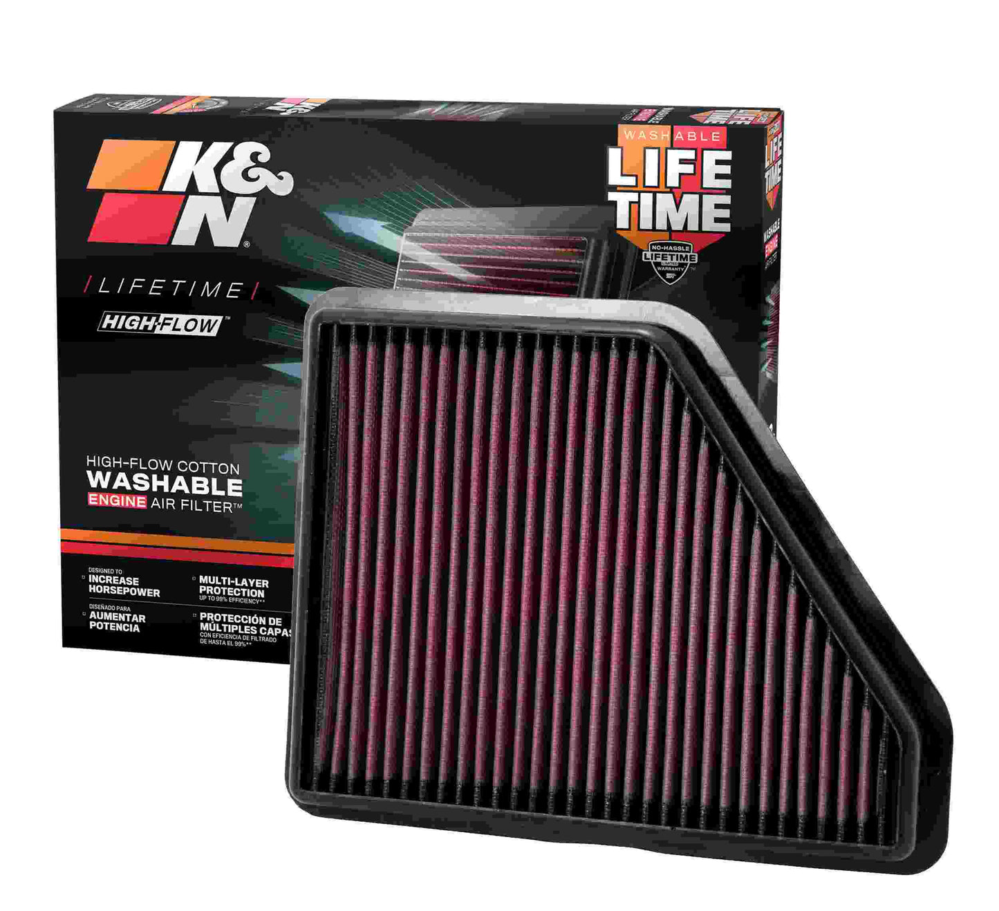 K&N Engineering K&N Replacement Air Filter CHEVROLET EQUINOX 2.4L L4 & 3.0L V6; 2010 33-2439