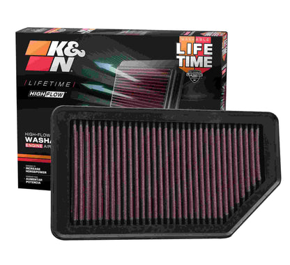 K&N Engineering K&N Replacement Air Filter 10.625in O/S Length x 5.75in O/S Width x 1in Height 33-2472