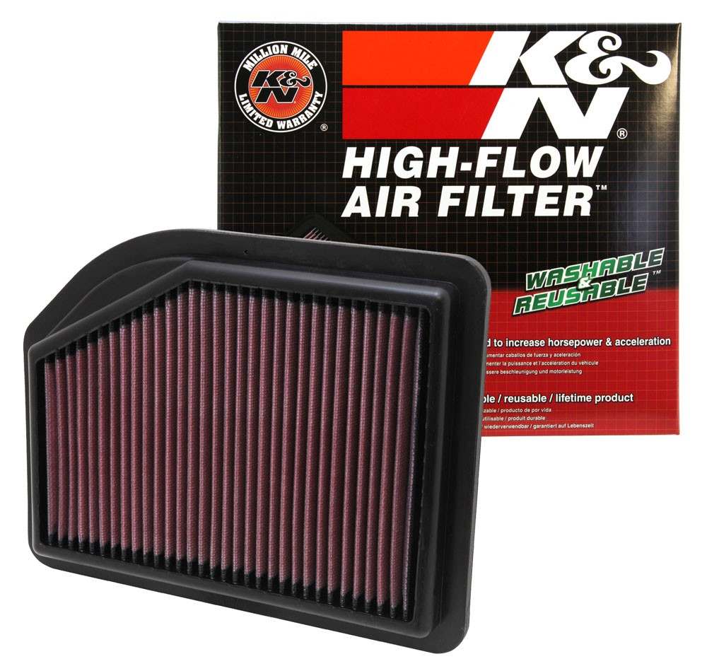 K&N Engineering K&N Replacement Filter 10.219in O/S Length x 7.875in O/S Width x 1.125in H for 12 Honda CR-V 2.4L 33-2477