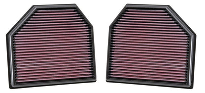 K&N Engineering K&N Replacement Air Filter for 11-14 BMW M5/M6 4.4L V8 / 2015 M4/M3 3.0L I6  (2 per box) 33-2488