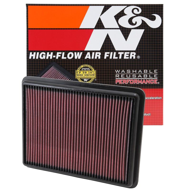 K&N Engineering K&N Replacement Air Filter 11.75in O/S Length x 9in O/S Width x 1.188in H for 13 Hyundai Santa Fe 33-2493