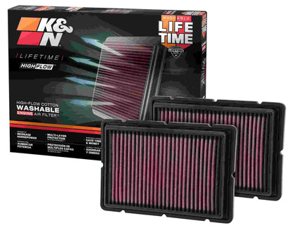 K&N Engineering K&N Replacement Air Filter 05-09 Ferrari F360 11.125in O/S Length x 7.625 O/S Width x 1.313in H 33-2494