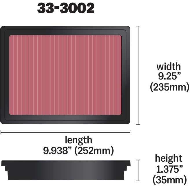 K&N Engineering K&N 12 Isuzu D-Max 2.5L L4 DSL Replacement Air FIlter 33-3002