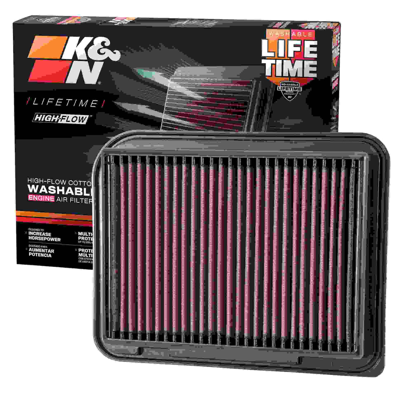 K&N Engineering K&N Replacement Panel Air Filter for Mitsubishi 12-15 Outlander/12-14 ASX/13-14 Lancer 33-3015