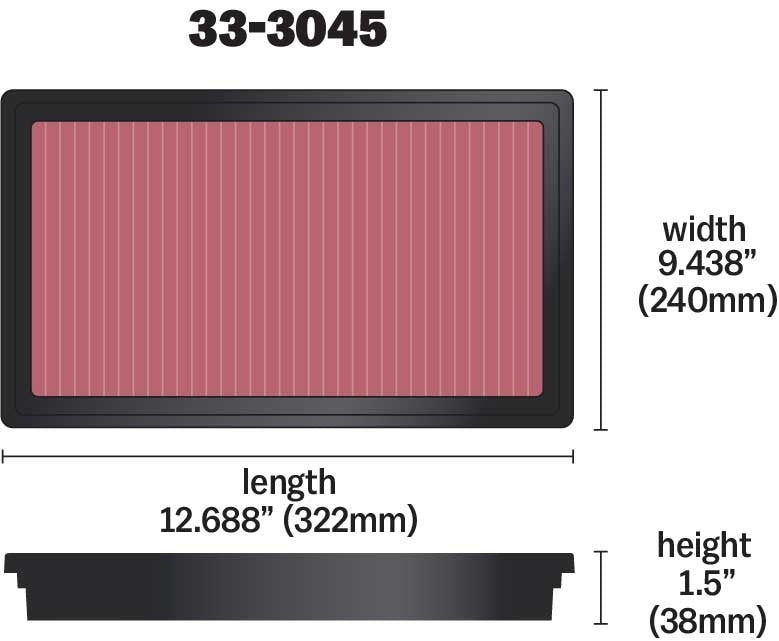 K&N Engineering K&N 2016 TOYOTA HILUX REVO 2.8L L4 DSL Drop In Air Filter 33-3045