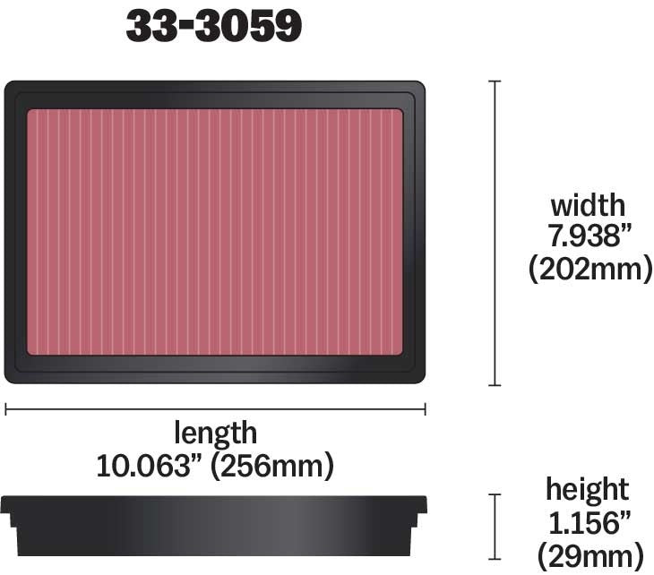 K&N Engineering K&N 15-17 Nissan NP300 L4-2.3L DSL Drop In Air Filter 33-3059