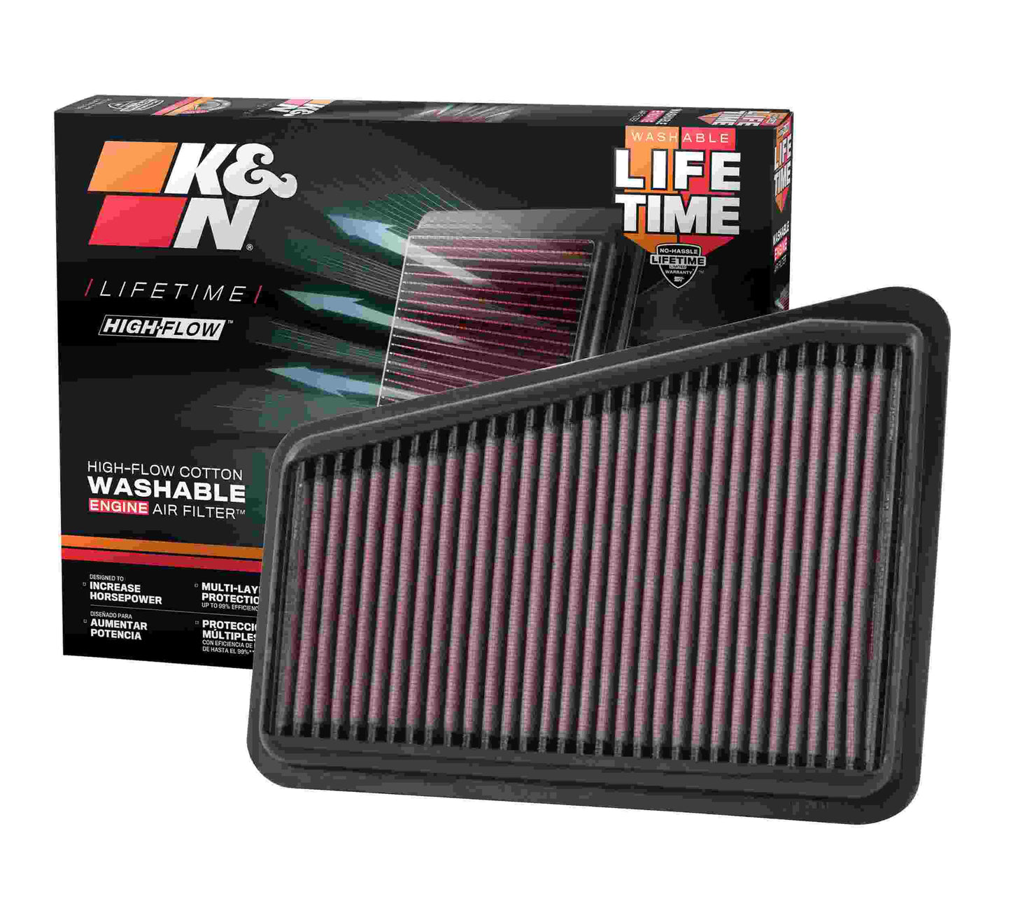 K&N Engineering K&N 2018 Kia Stinger GT V6-3.3L Left Side Drop In Air Filter 33-5067