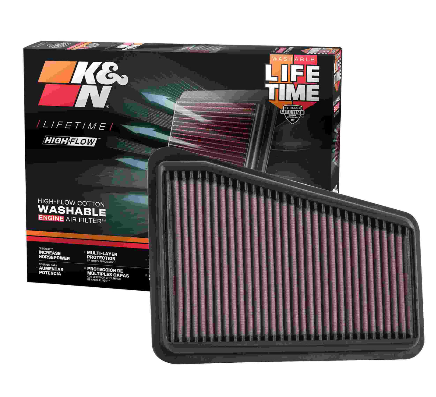 K&N Engineering K&N 2018 Kia Stinger GT V6-3.3L Right Side Drop In Air Filter 33-5068