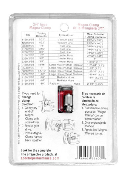 Spectre Magna-Clamp Hose Clamp 3/4in. - Red/Blue 3360