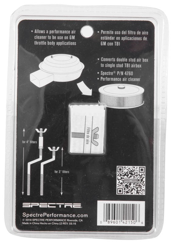 Spectre GM TBI Air Cleaner S-Stud Mounting Hardware (5in. Offset) 4215