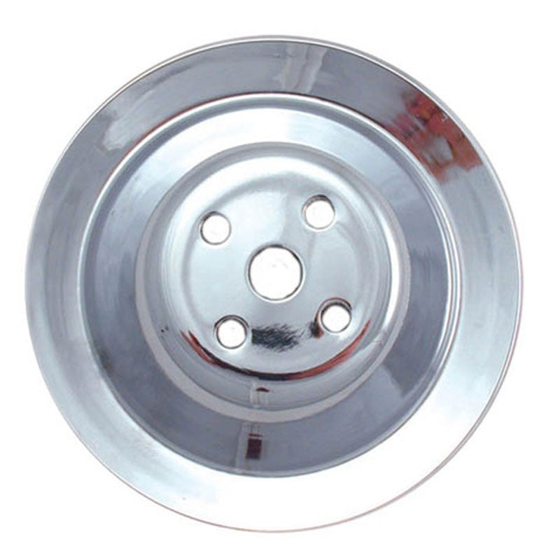 Spectre SB Chevy Double Upper Groove Short Water Pump Pulley - Chrome 4378