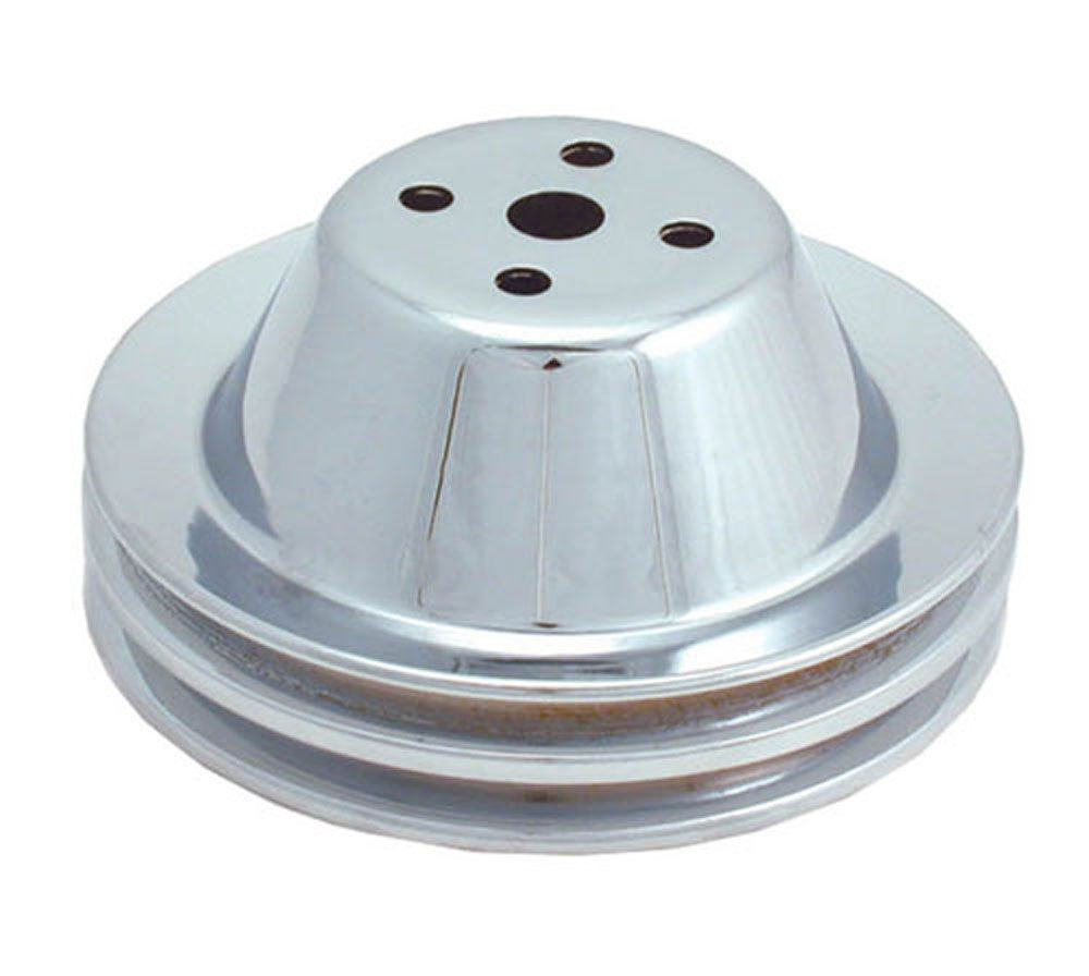 Spectre SB Chevy Double Upper Groove Short Water Pump Pulley - Chrome 4378