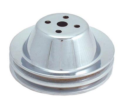 Spectre SB Chevy Double Upper Groove Short Water Pump Pulley - Chrome 4378