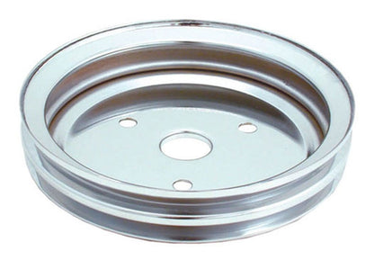 Spectre SB Chevy (w/Short Water Pump) Double Lower Groove Crankshaft Pulley - Chrome 4398