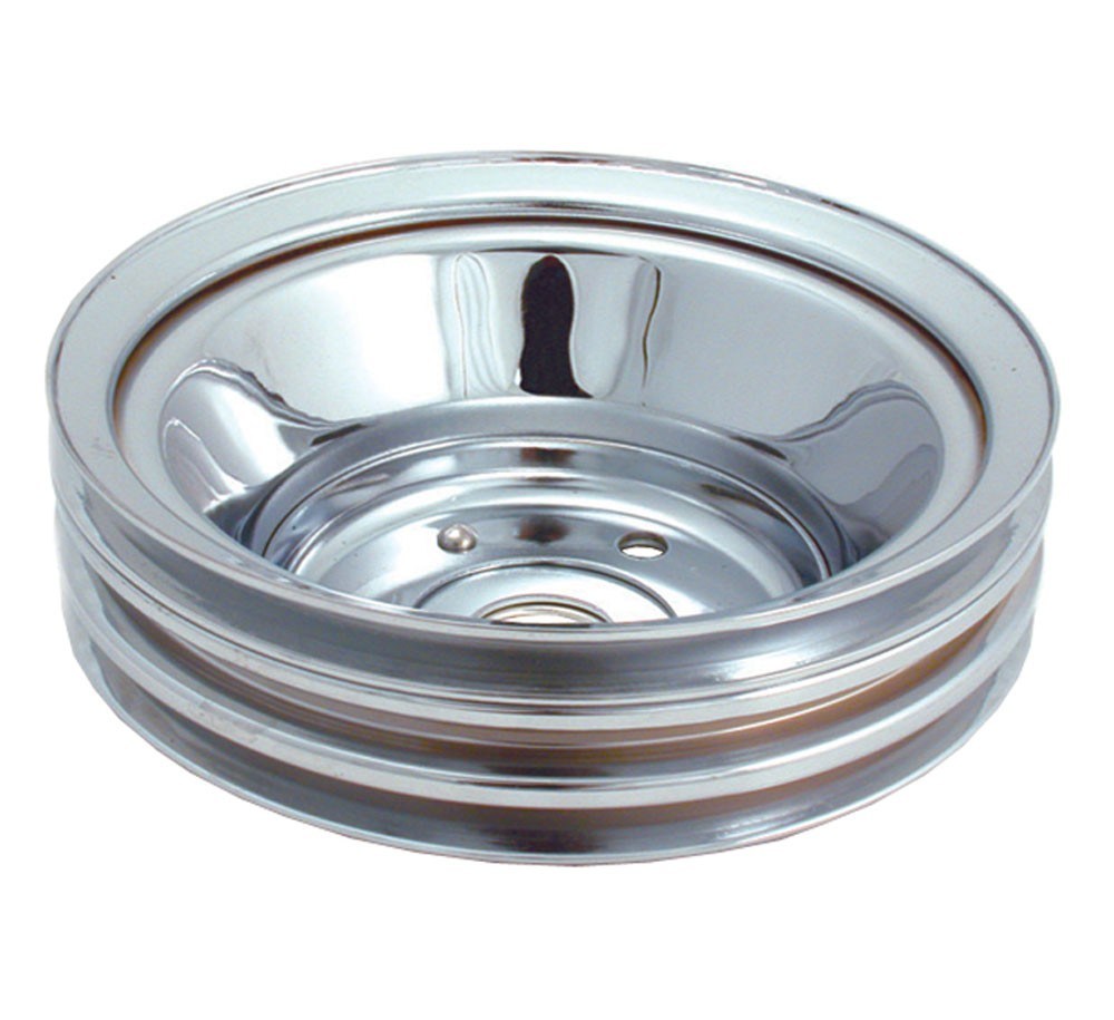 Spectre SB Chevy (w/Long Water Pump) Triple Lower Groove Crankshaft Pulley - Chrome 4448