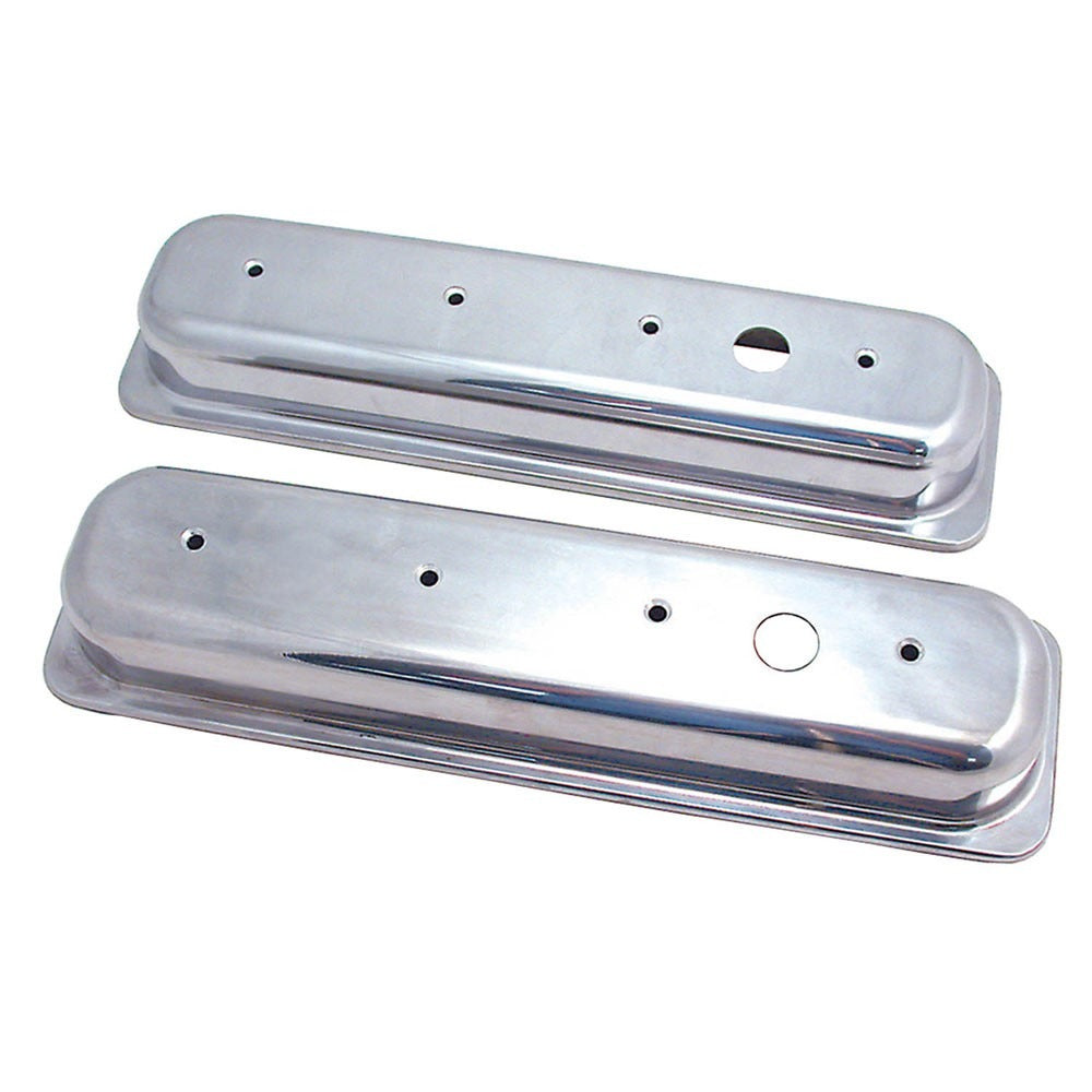 Spectre SB Chevy Center Bolt Short Valve Cover Set - Polished Aluminum 4994