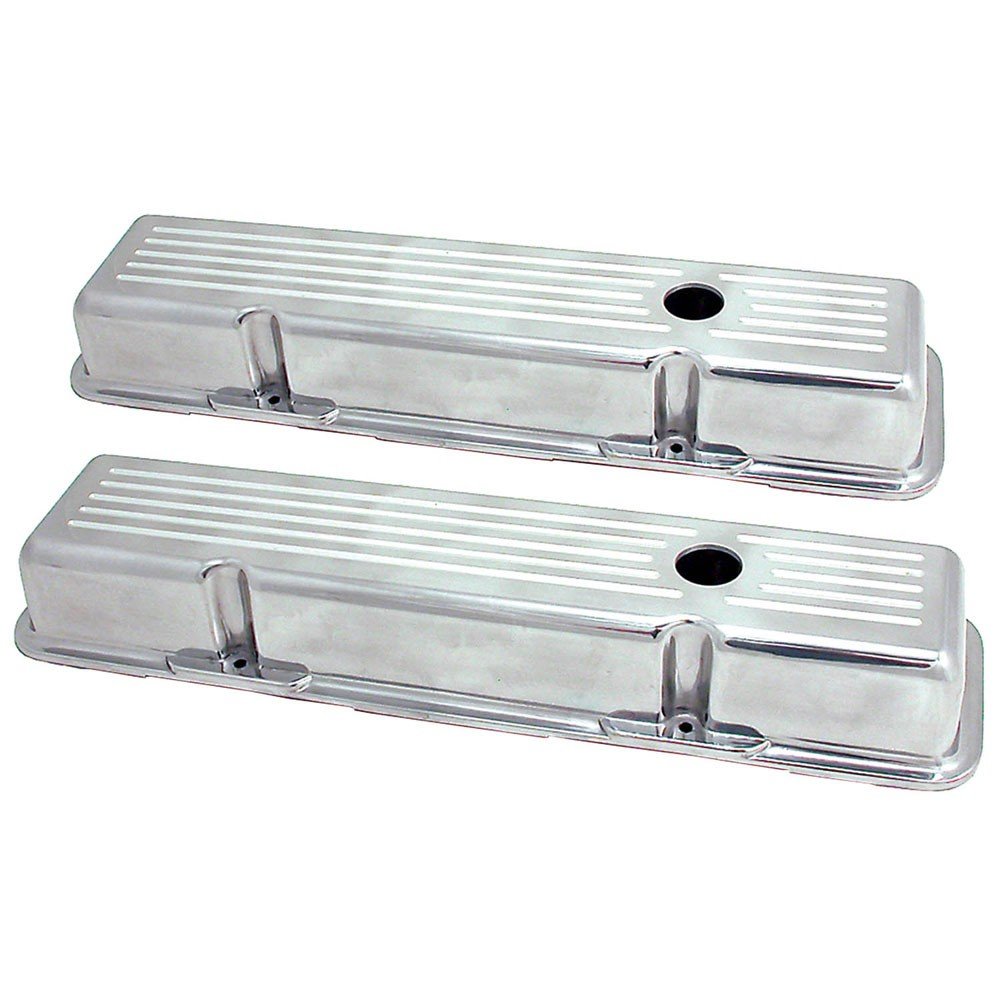 Spectre SB Chevy Short Ball Milled Valve Cover Set - Polished Aluminum 4997