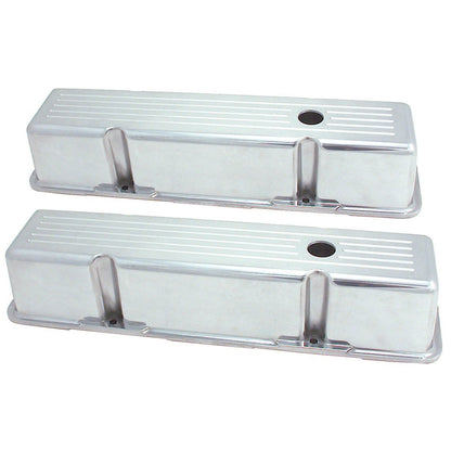 Spectre SB Chevy Tall Ball Milled Valve Cover Set - Polished Aluminum 5000