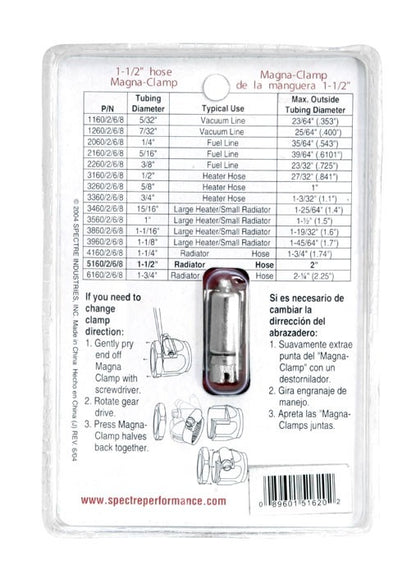 Spectre Magna-Clamp Hose Clamp 1-1/2in. - Red 5162