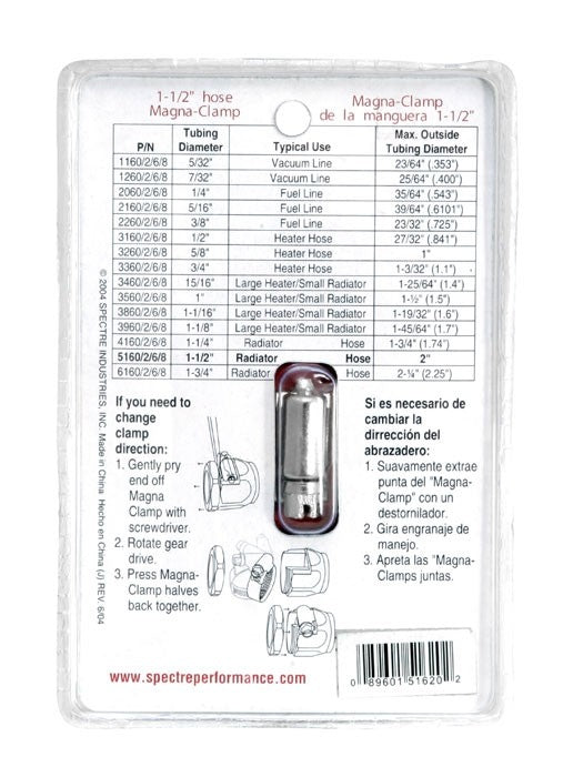 Spectre Magna-Clamp Hose Clamp 1-1/2in. - Red 5162