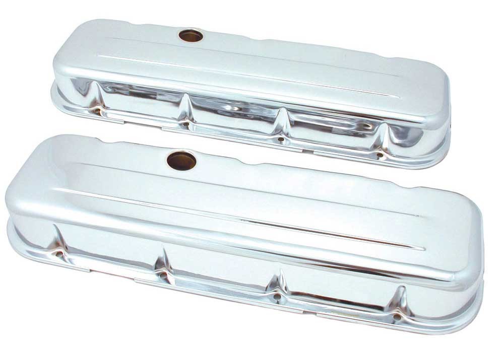 Spectre BB Chevy Short Valve Cover Set - Chrome 5240