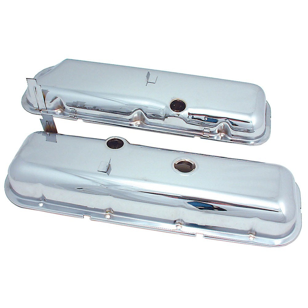 Spectre BB Chevy w/OEM Power Brakes Valve Cover Set - Chrome 5262