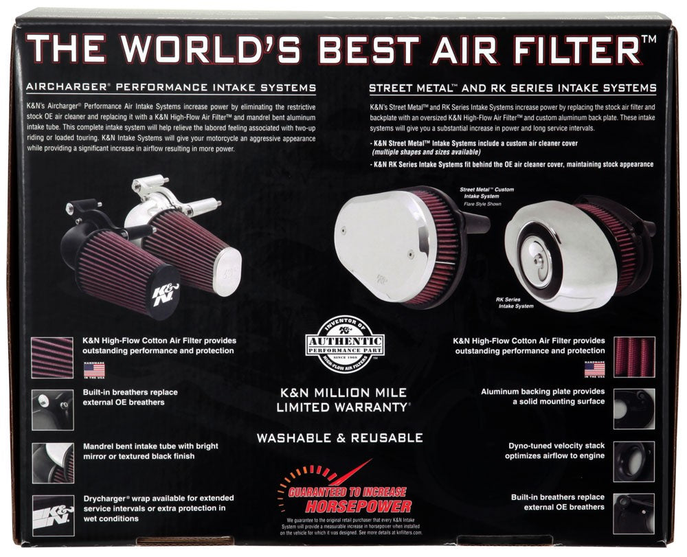 K&N Engineering K&N 08-10 Harley Davidson Touring Models Performance Intake Kit - Bright Aluminized 57-1122P