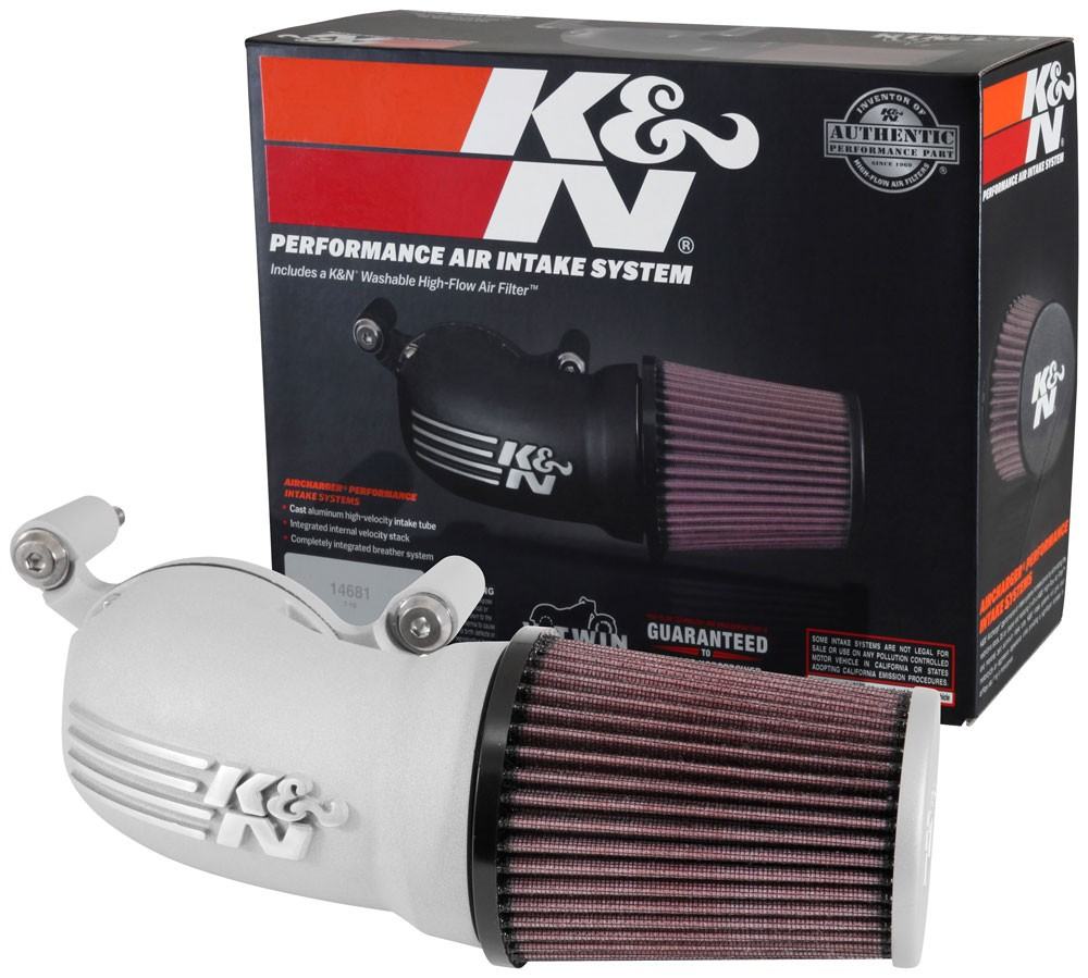 K&N Engineering K&N 08-17 Harley Davidson Touring Models Performance Air Intake System Silver 57-1134S