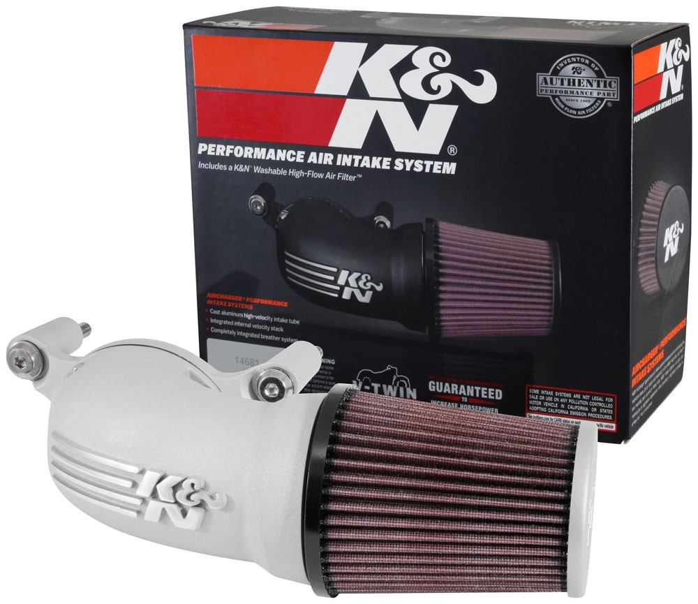 K&N Engineering K&N 01-17 Harley Davidson Softail / Dyna FI Performance Air Intake System Silver 57-1137S