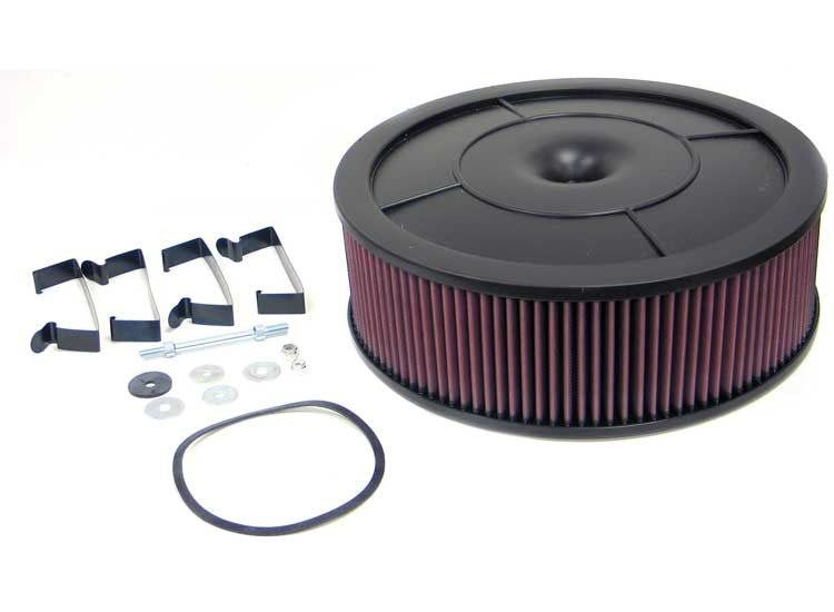 K&N Engineering K&N Round - Red - Size 14in - 5.125in Neck Flange x 4.875in O/A H Flow Control Custom Assembly 61-4030