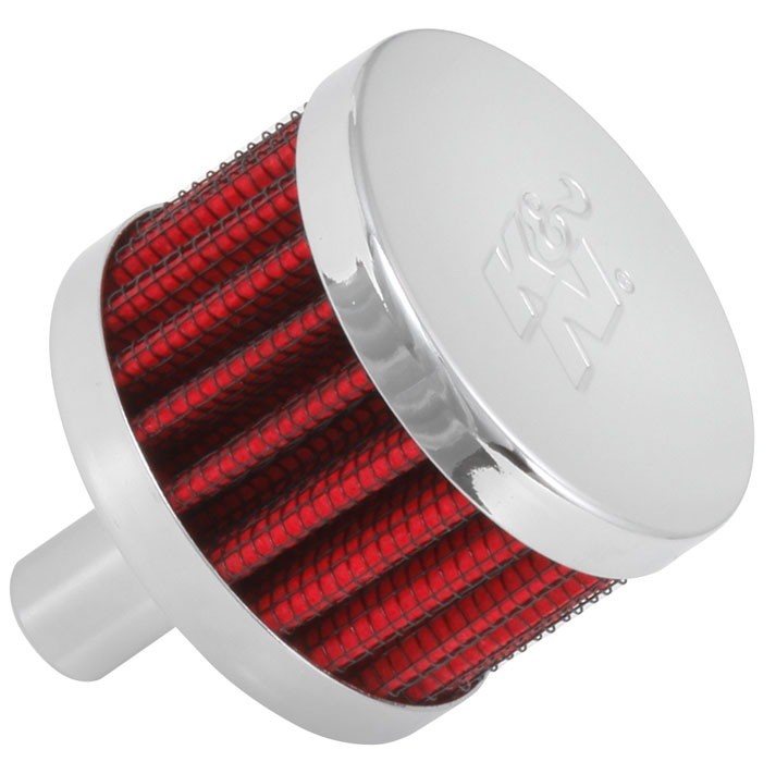 K&N Engineering K&N Steel Base Chrome Top Crankcase Vent Filter 1/2in. Vent / 2in. OD / 1-1/2in. Height 62-1015