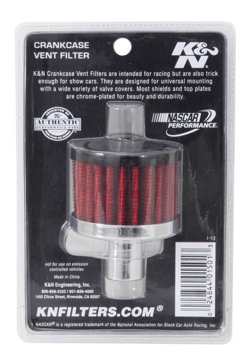 K&N Engineering K&N Steel Base Crankcase Vent Filter .75in Vent OD x 2in OD x 1.5in Height 62-1030