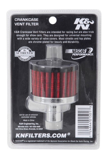 K&N Engineering K&N Steel Base Crankcase Vent Filter .75in Vent OD x 2in OD x 1.5in Height 62-1030