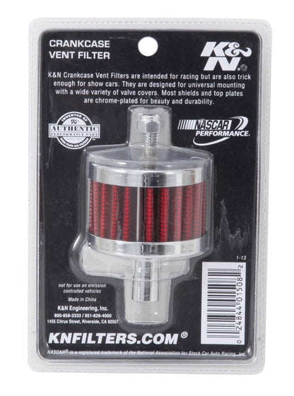 K&N Engineering K&N Steel Base Crankcase Vent Filter 0.5in Vent OD x 2in OD x 1.5in Height 62-1100