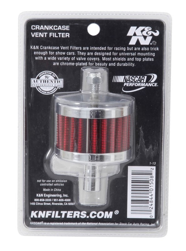 K&N Engineering K&N Steel Base Crankcase Vent Filter 0.5in Vent OD x 2in OD x 1.5in Height 62-1100