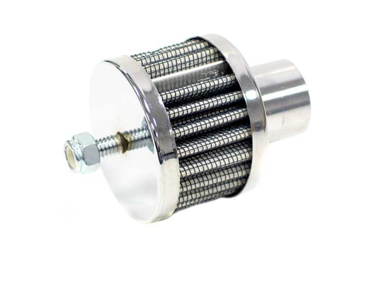 K&N Engineering K&N Steel Base Chrome Top Crankcase Vent Filter 1in OD Vent / 2in OD / 1-1/2in H Stud Mount 62-1130