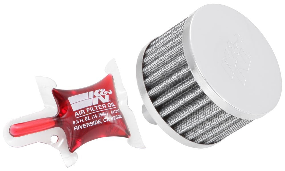 K&N Engineering K&N Steel Base Crankcase Vent Filter 5/8in Vent OD x 3in OD x 2in Height 62-1150