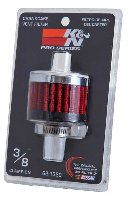 K&N Engineering K&N Clamp On Rubber Base Crankcase Vent Filter 0.375in Flange ID x 2in OD x 1.5in Height 62-1320