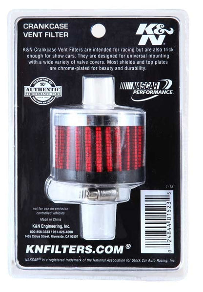 K&N Engineering K&N Clamp On Rubber Base Crankcase Vent Filter 0.375in Flange ID x 2in OD x 1.5in Height 62-1320