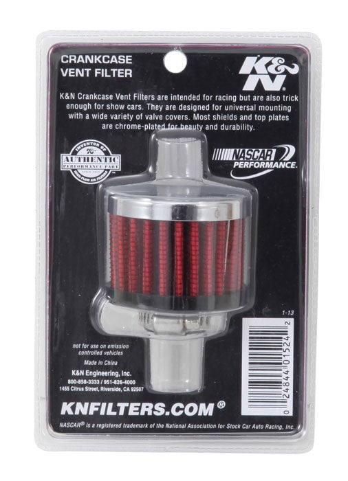 K&N Engineering K&N Clamp On Rubber Base Crankcase Vent Filter 0.5in Flange ID 2in OD 1.5in Height 62-1330